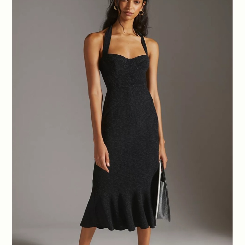 NWT ANTHROPOLOGIE Hutch Halter Corset Midi Dress XS